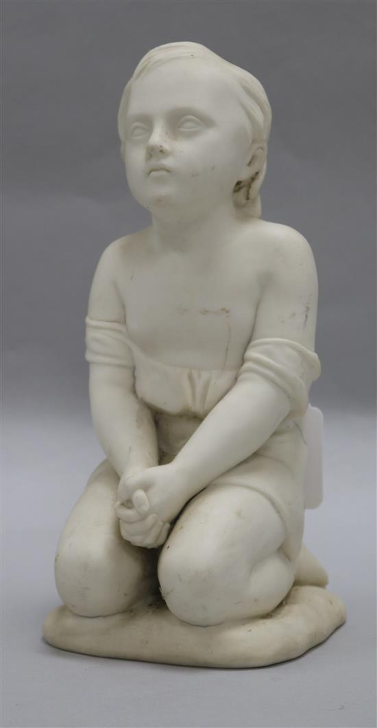A 19th century Parian figure, Prayer, designed by John Bell for Summerleys Art Manufacturers height 24cm